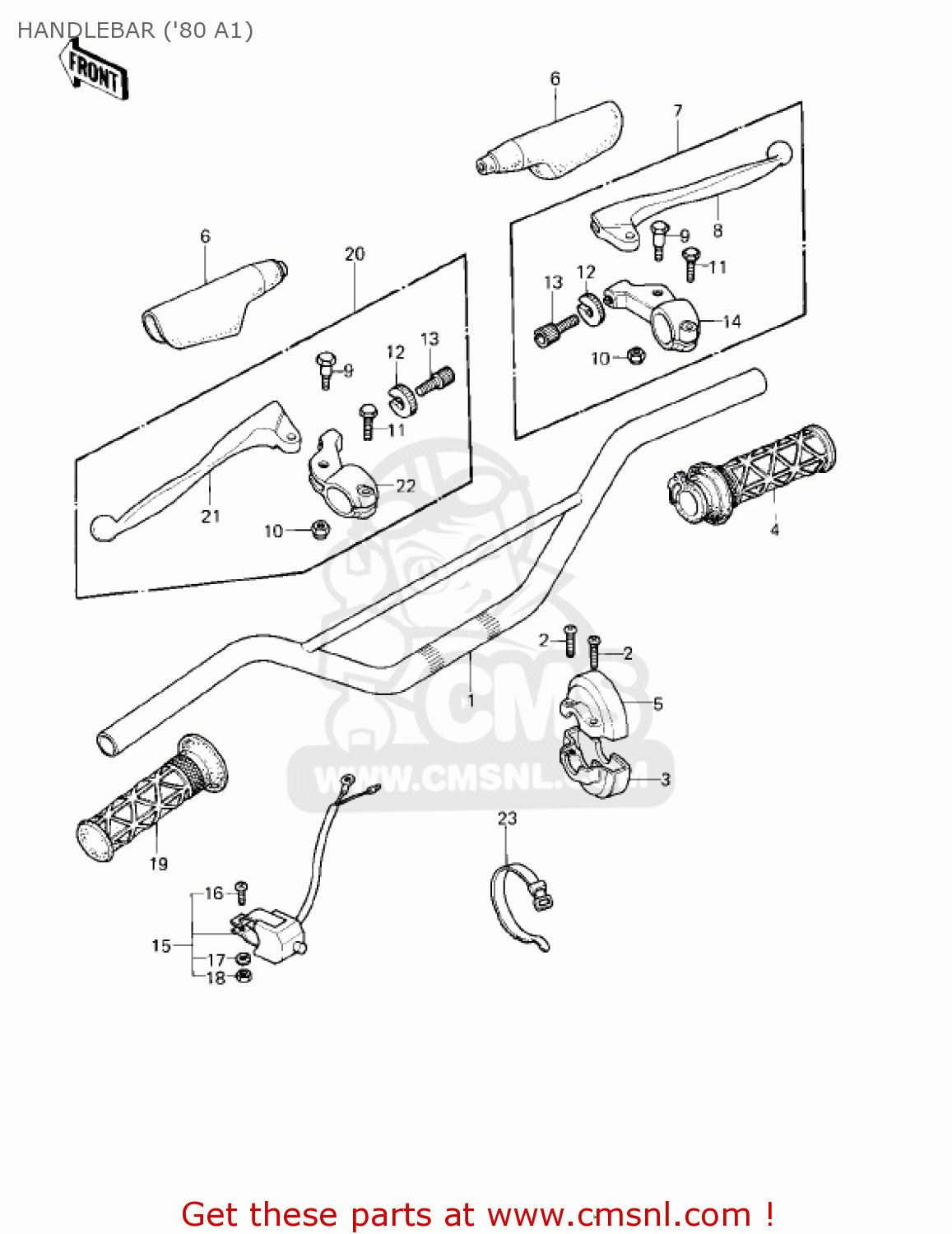 HANDLEBAR ('80 A1) KDX175-A2 KDX175 1981 USA CANADA