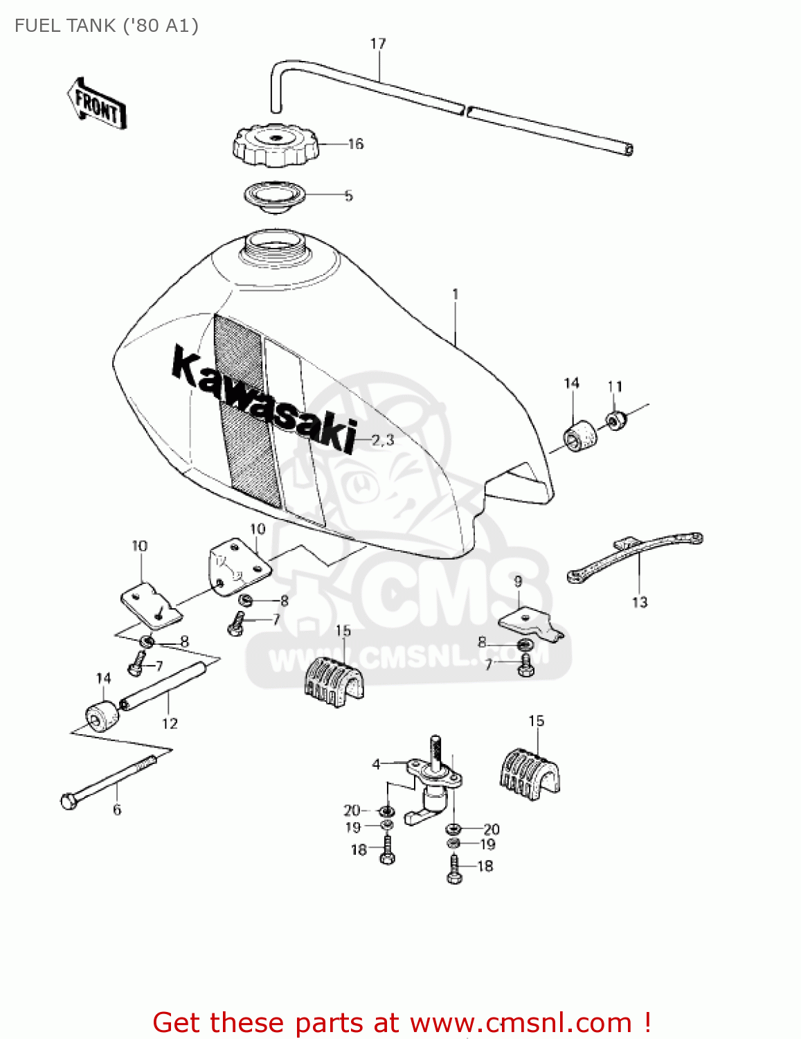 FUEL TANK ('80 A1) KDX175-A2 KDX175 1981 USA CANADA