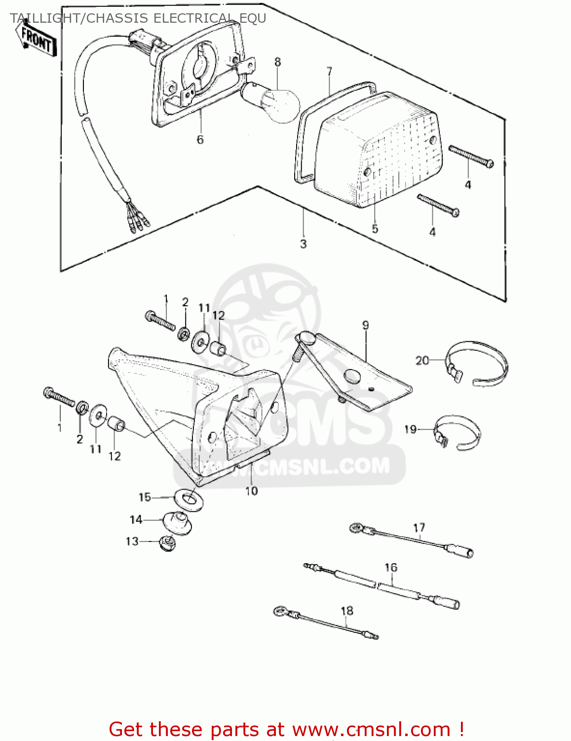 TAILLIGHT/CHASSIS ELECTRICAL EQU KDX175-A2 KDX175 1981 USA CANADA