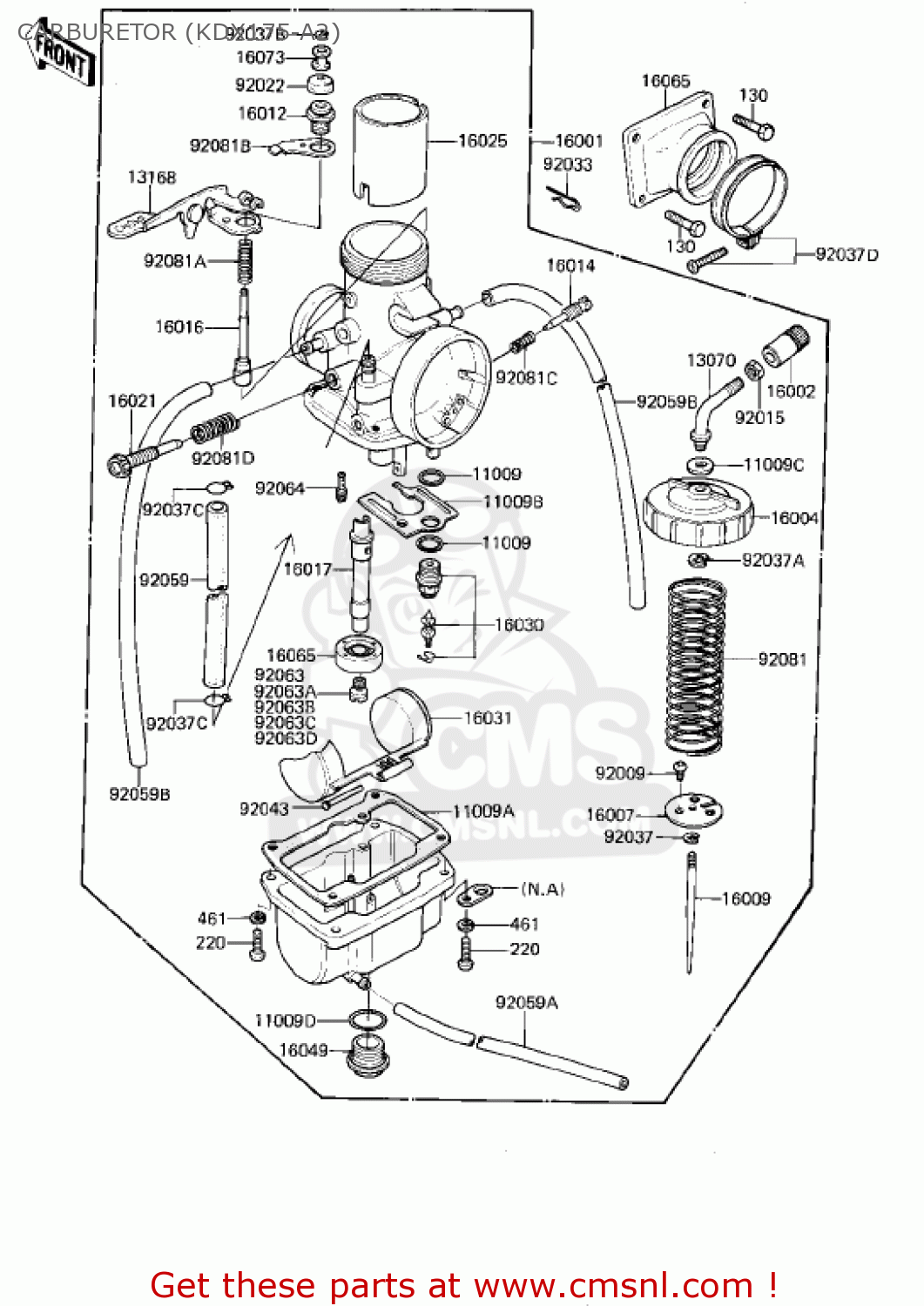 CARBURETOR (KDX175-A2) KDX175-A2 KDX175 1981 USA CANADA