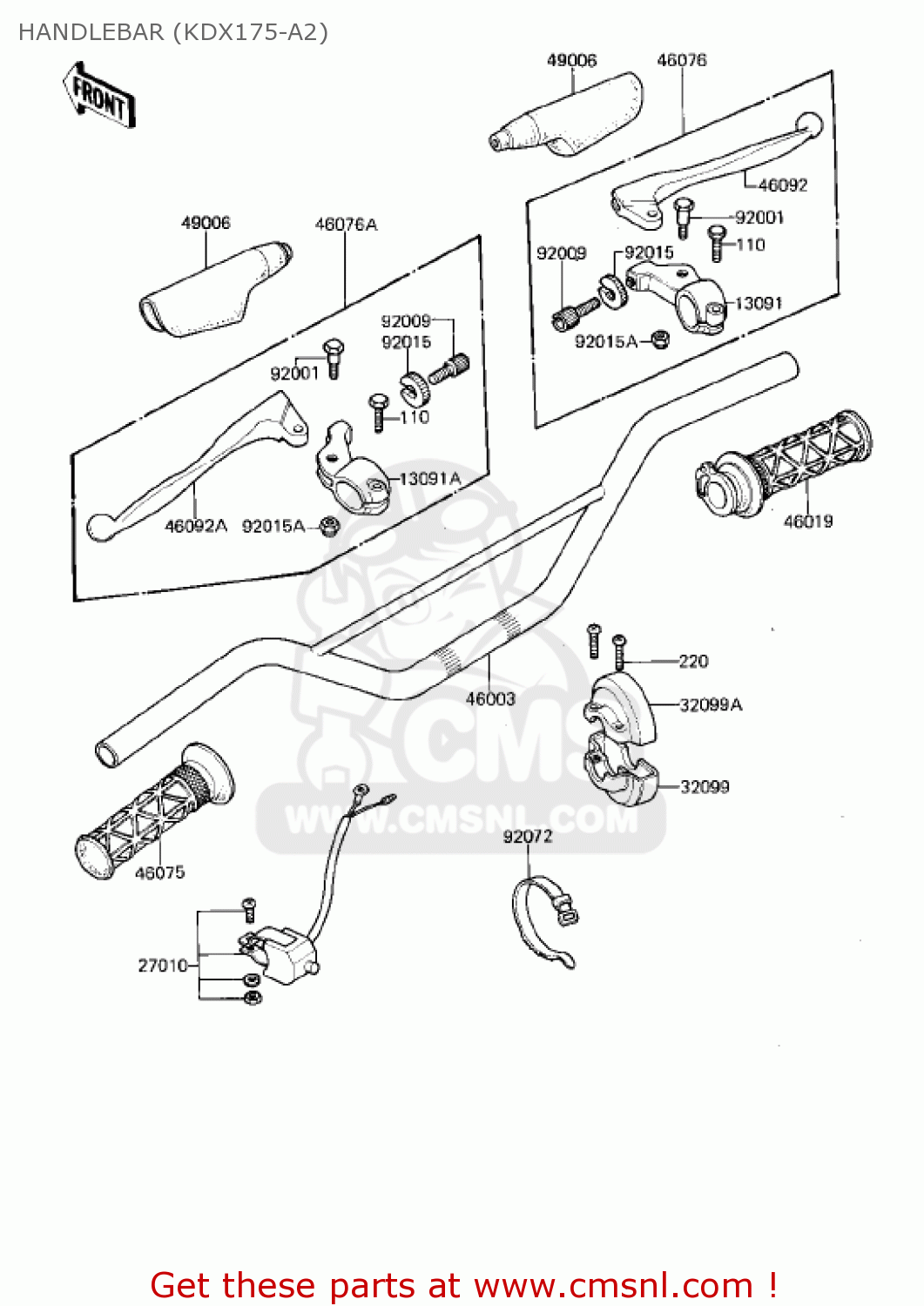 HANDLEBAR (KDX175-A2) KDX175-A2 KDX175 1981 USA CANADA