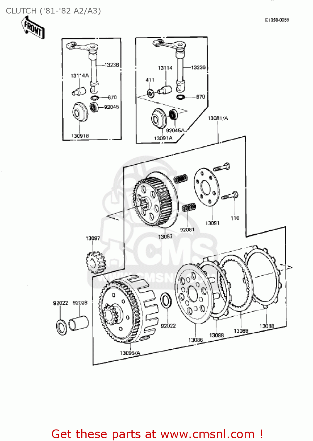 CLUTCH ('81-'82 A2/A3) KDX175-A2 KDX175 1981 USA CANADA