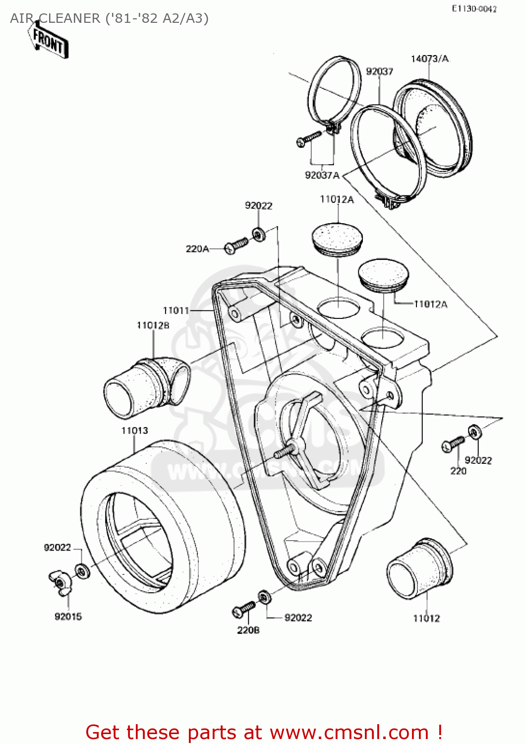 AIR CLEANER ('81-'82 A2/A3) KDX175-A2 KDX175 1981 USA CANADA