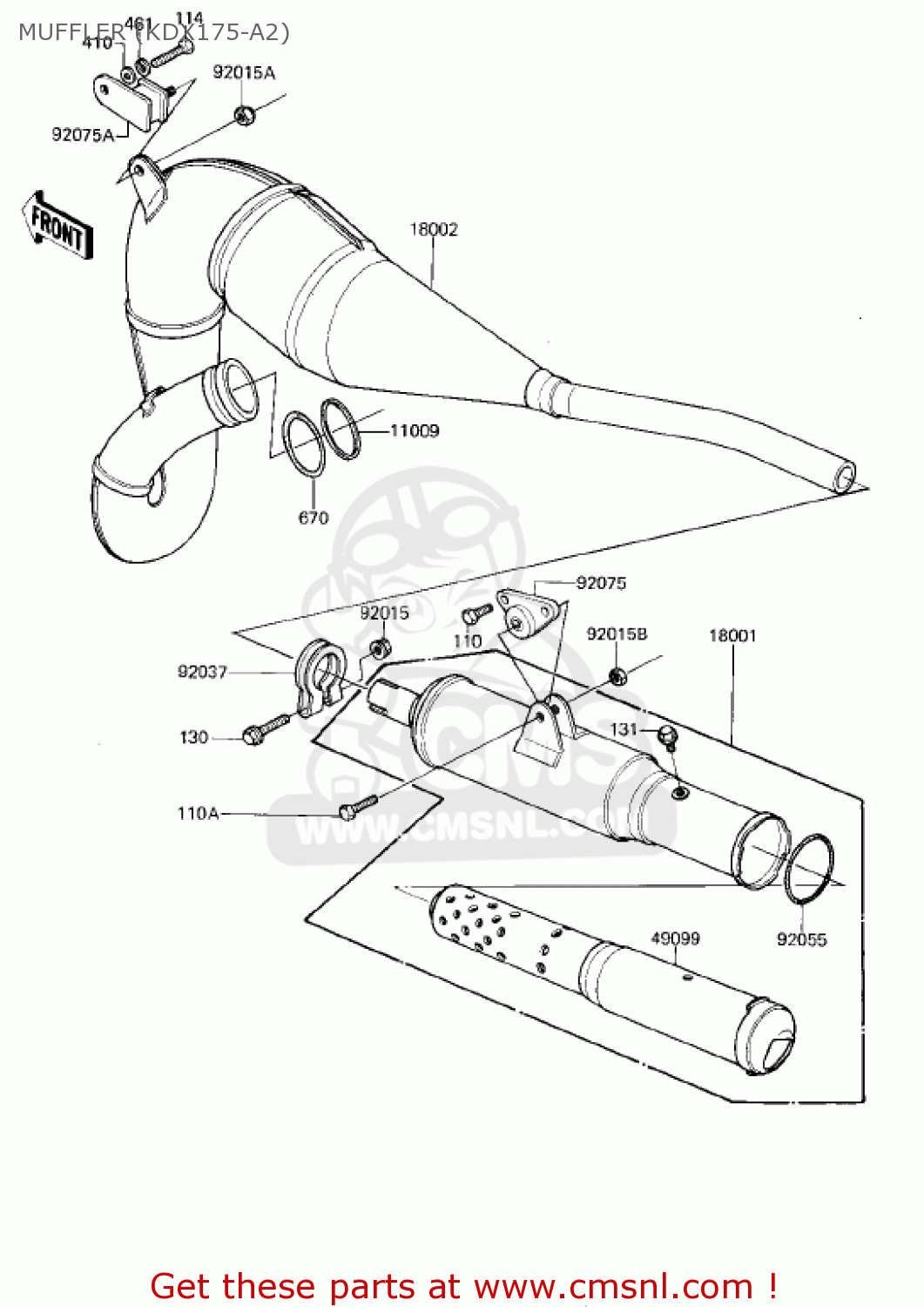 MUFFLER (KDX175-A2) KDX175-A2 KDX175 1981 USA CANADA