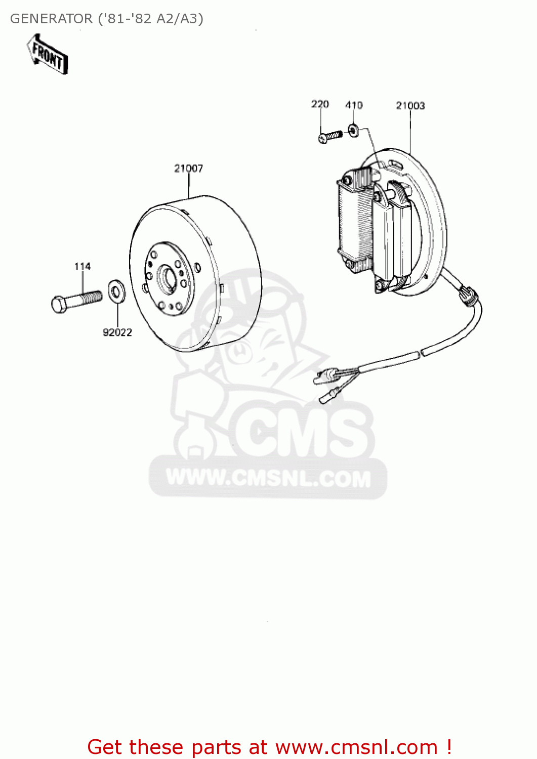 GENERATOR ('81-'82 A2/A3) KDX175-A2 KDX175 1981 USA CANADA