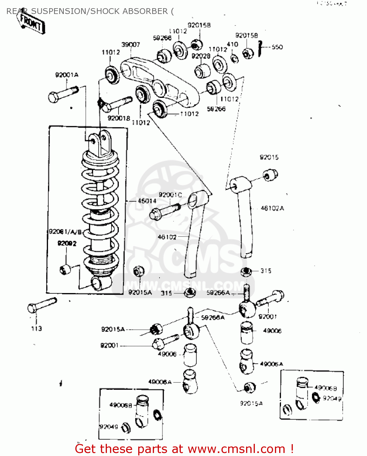 REAR SUSPENSION/SHOCK ABSORBER ( KDX175-A2 KDX175 1981 USA CANADA