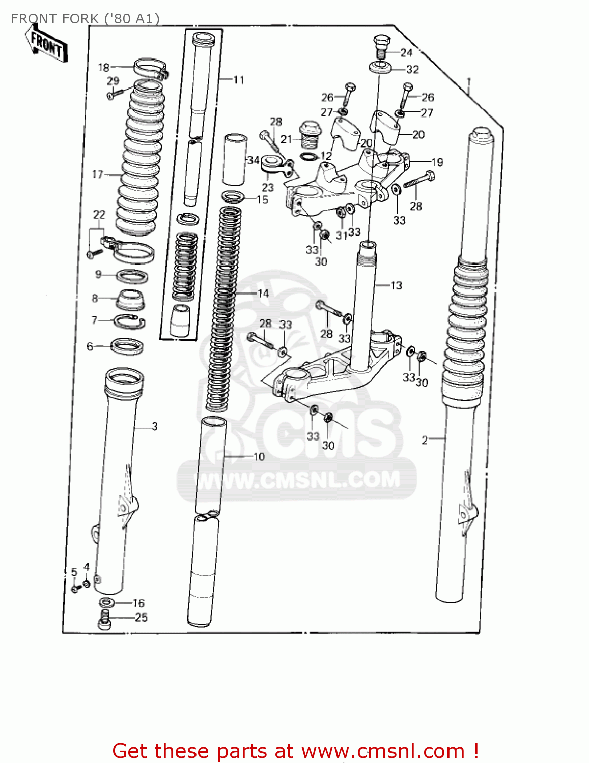 FRONT FORK ('80 A1) KDX175-A2 KDX175 1981 USA CANADA