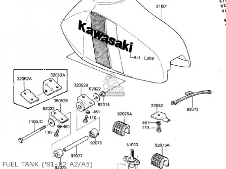 FUEL TANK ('81-'82 A2/A3) - KDX175-A2 KDX175 1981 USA CANADA