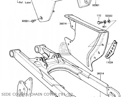 SIDE COVERS/CHAIN COVER ('81-'82 - KDX175-A2 KDX175 1981 USA CANADA
