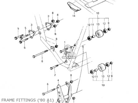 FRAME FITTINGS ('80 A1) - KDX175-A2 KDX175 1981 USA CANADA