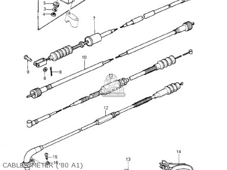 CABLES/METER ('80 A1) - KDX175-A2 KDX175 1981 USA CANADA