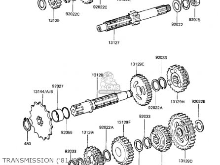 TRANSMISSION ('81-'82 A2/A3) - KDX175-A2 KDX175 1981 USA CANADA