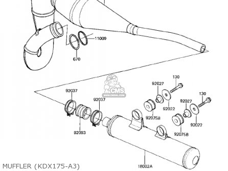 MUFFLER (KDX175-A3) - KDX175-A2 KDX175 1981 USA CANADA