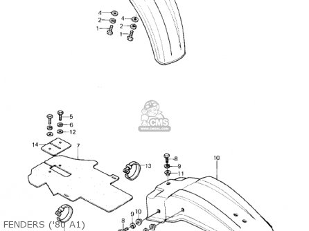 FENDERS ('80 A1) - KDX175-A2 KDX175 1981 USA CANADA
