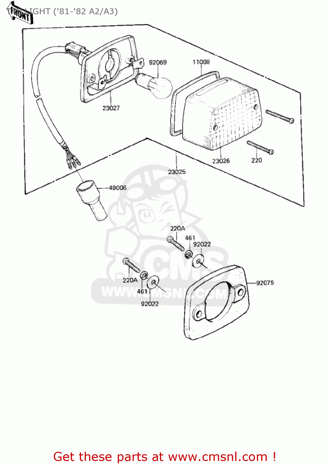 TAILLIGHT ('81-'82 A2/A3) KDX175-A3 KDX175 1982 USA CANADA