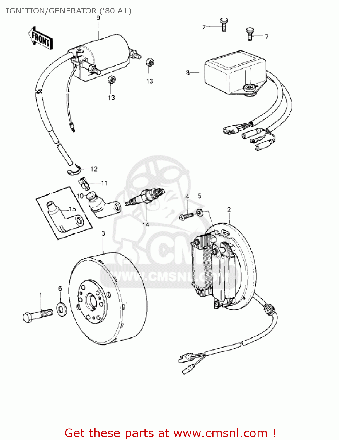 IGNITION/GENERATOR ('80 A1) KDX175-A3 KDX175 1982 USA CANADA