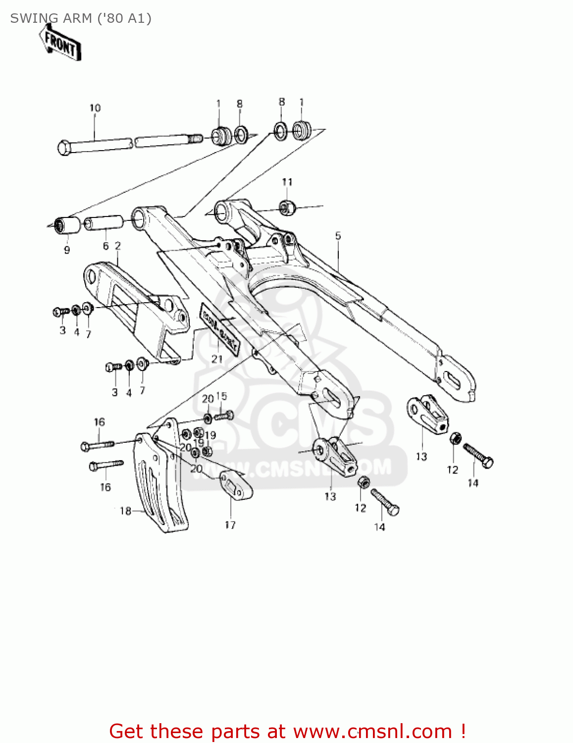 SWING ARM ('80 A1) KDX175-A3 KDX175 1982 USA CANADA