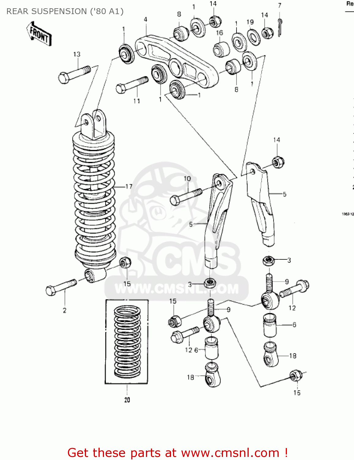 REAR SUSPENSION ('80 A1) KDX175-A3 KDX175 1982 USA CANADA