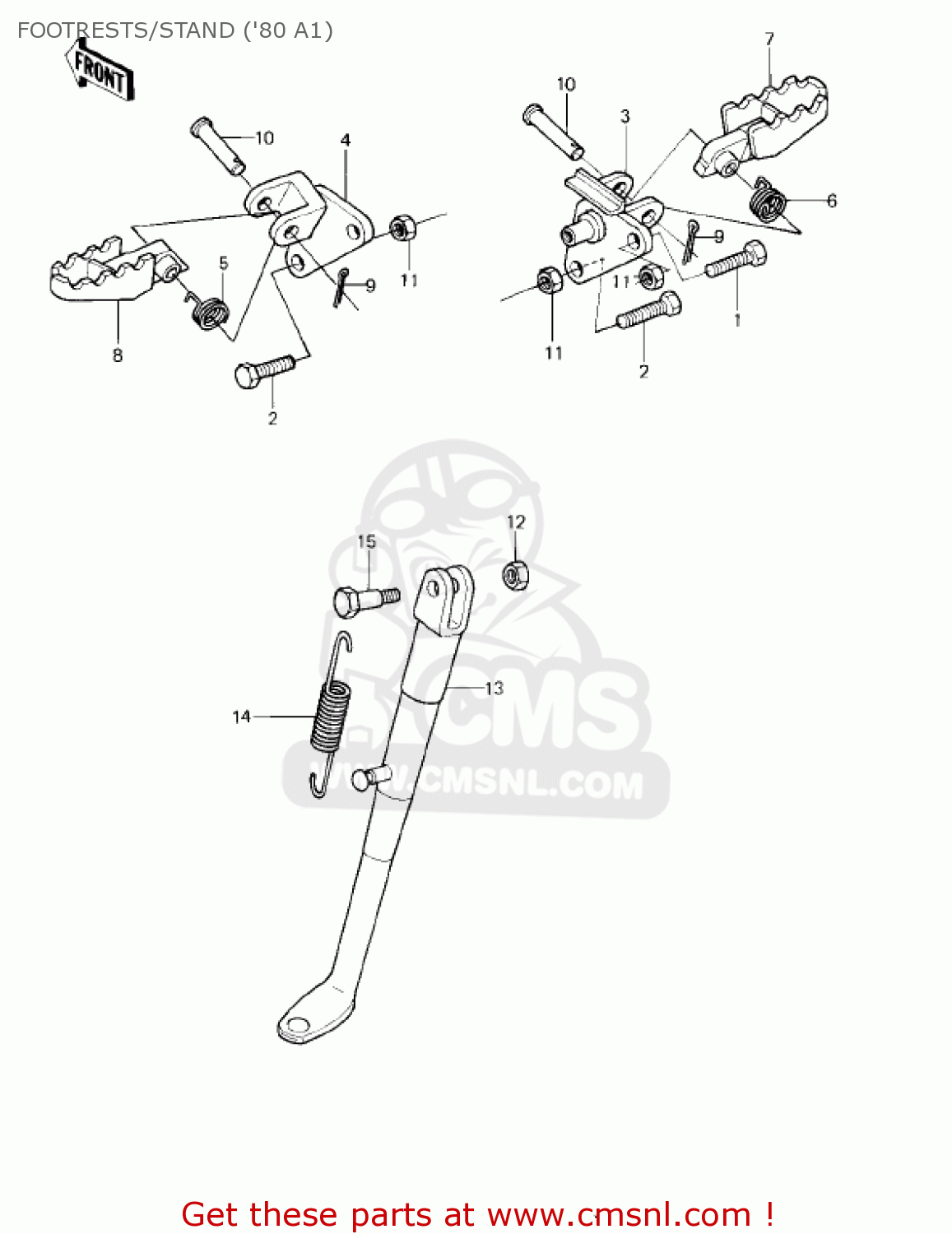 FOOTRESTS/STAND ('80 A1) KDX175-A3 KDX175 1982 USA CANADA