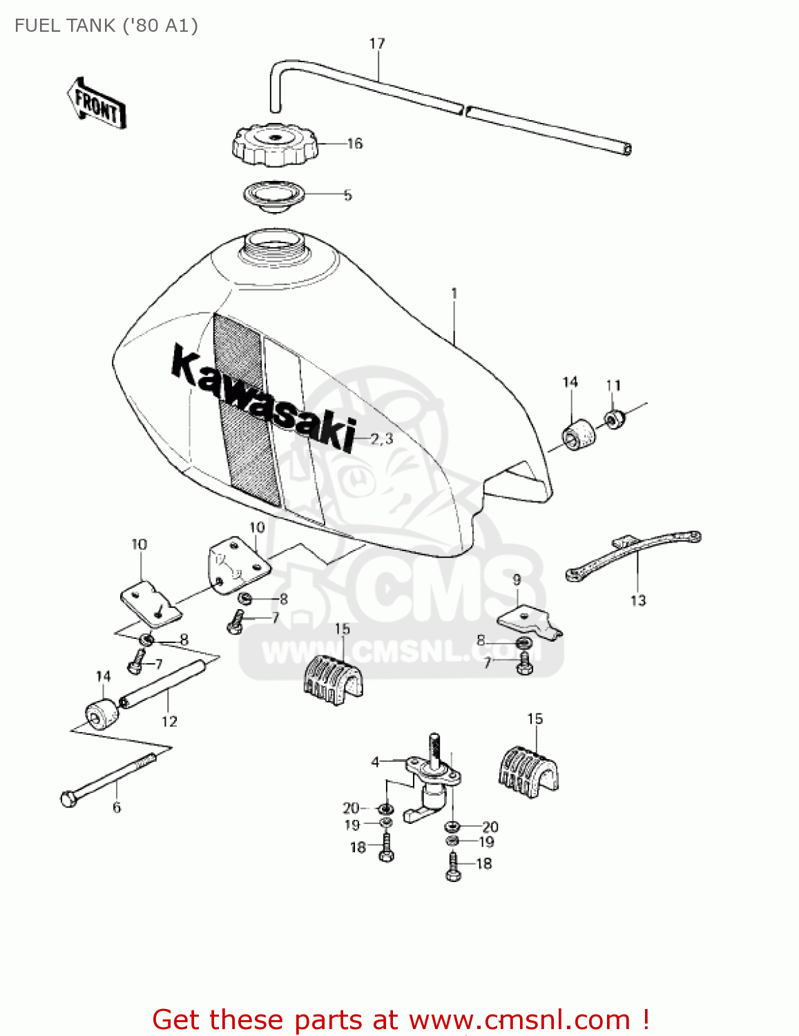 FUEL TANK ('80 A1) KDX175-A3 KDX175 1982 USA CANADA