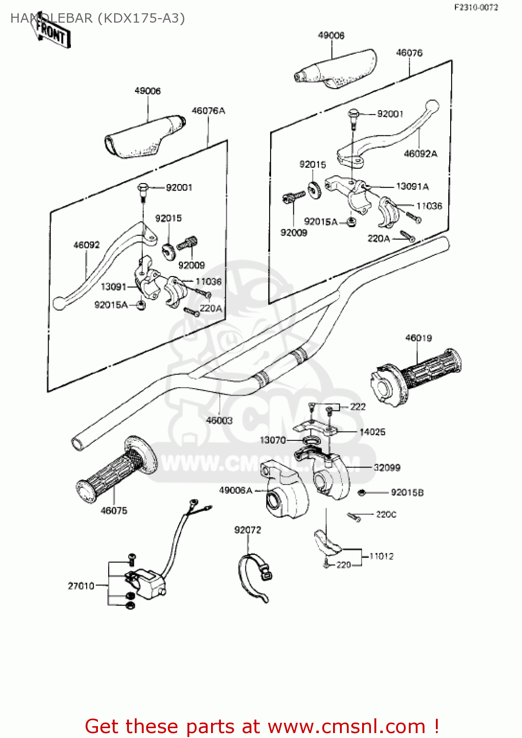 HANDLEBAR (KDX175-A3) KDX175-A3 KDX175 1982 USA CANADA