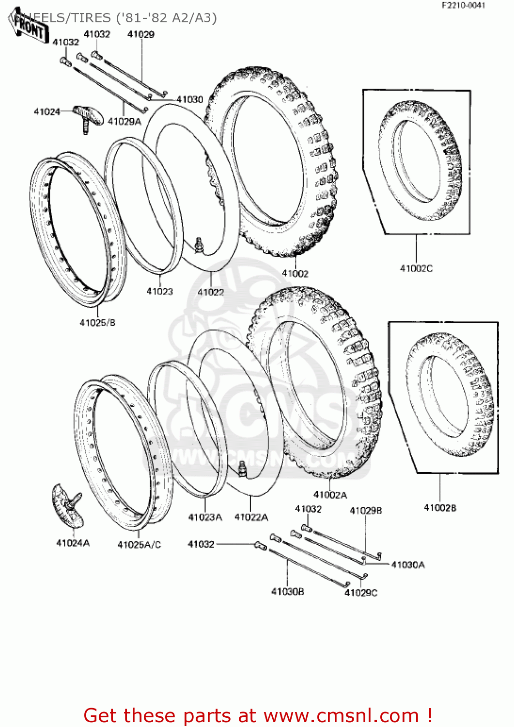 WHEELS/TIRES ('81-'82 A2/A3) KDX175-A3 KDX175 1982 USA CANADA
