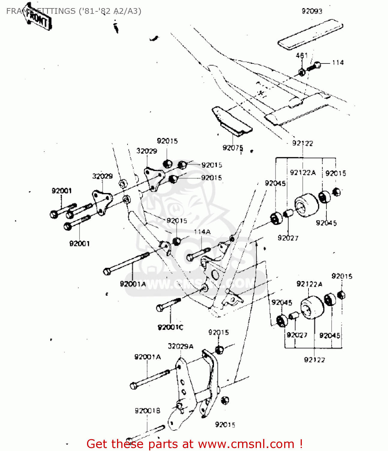FRAME FITTINGS ('81-'82 A2/A3) KDX175-A3 KDX175 1982 USA CANADA