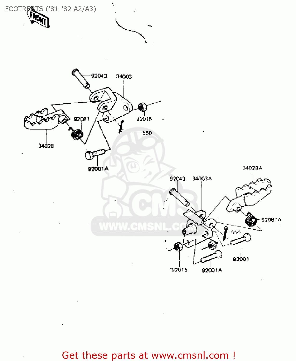 FOOTRESTS ('81-'82 A2/A3) KDX175-A3 KDX175 1982 USA CANADA