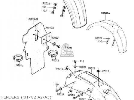 FENDERS ('81-'82 A2/A3) - KDX175-A3 KDX175 1982 USA CANADA