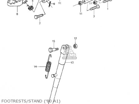 FOOTRESTS/STAND ('80 A1) - KDX175-A3 KDX175 1982 USA CANADA