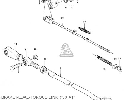 BRAKE PEDAL/TORQUE LINK ('80 A1) - KDX175-A3 KDX175 1982 USA CANADA