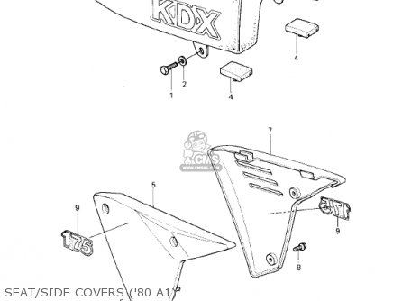 SEAT/SIDE COVERS ('80 A1) - KDX175-A3 KDX175 1982 USA CANADA