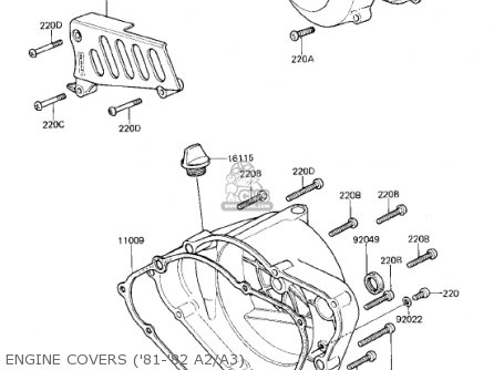 ENGINE COVERS ('81-'82 A2/A3) - KDX175-A3 KDX175 1982 USA CANADA