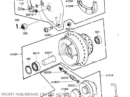 FRONT HUB/BRAKE ('81-'82 A2/A3) - KDX175-A3 KDX175 1982 USA CANADA