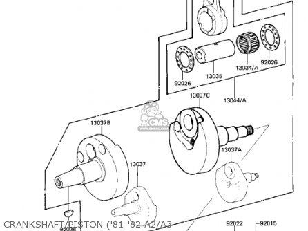 CRANKSHAFT/PISTON ('81-'82 A2/A3 - KDX175-A3 KDX175 1982 USA CANADA