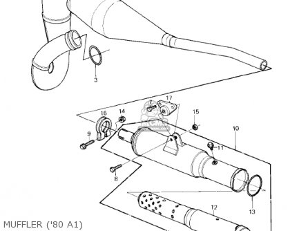 MUFFLER ('80 A1) - KDX175-A3 KDX175 1982 USA CANADA
