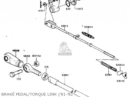 BRAKE PEDAL/TORQUE LINK ('81-'82 - KDX175-A3 KDX175 1982 USA CANADA