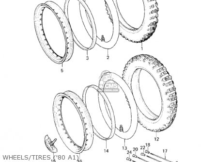 WHEELS/TIRES ('80 A1) - KDX175-A3 KDX175 1982 USA CANADA