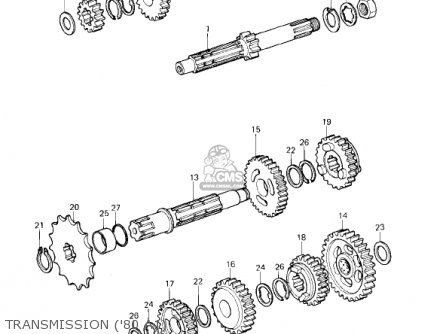 TRANSMISSION ('80 A1) - KDX175-A3 KDX175 1982 USA CANADA