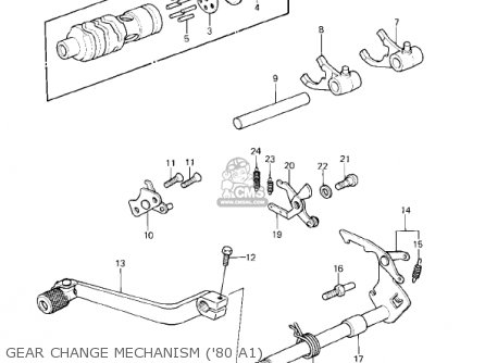 GEAR CHANGE MECHANISM ('80 A1) - KDX175-A3 KDX175 1982 USA CANADA