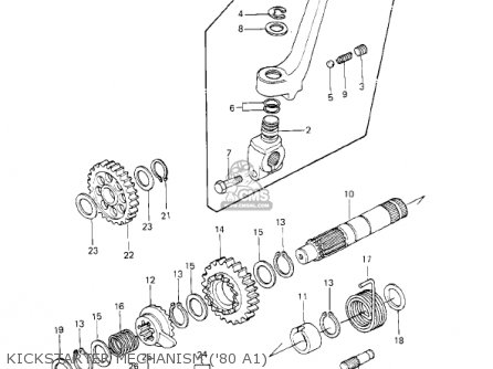 KICKSTARTER MECHANISM ('80 A1) - KDX175-A3 KDX175 1982 USA CANADA