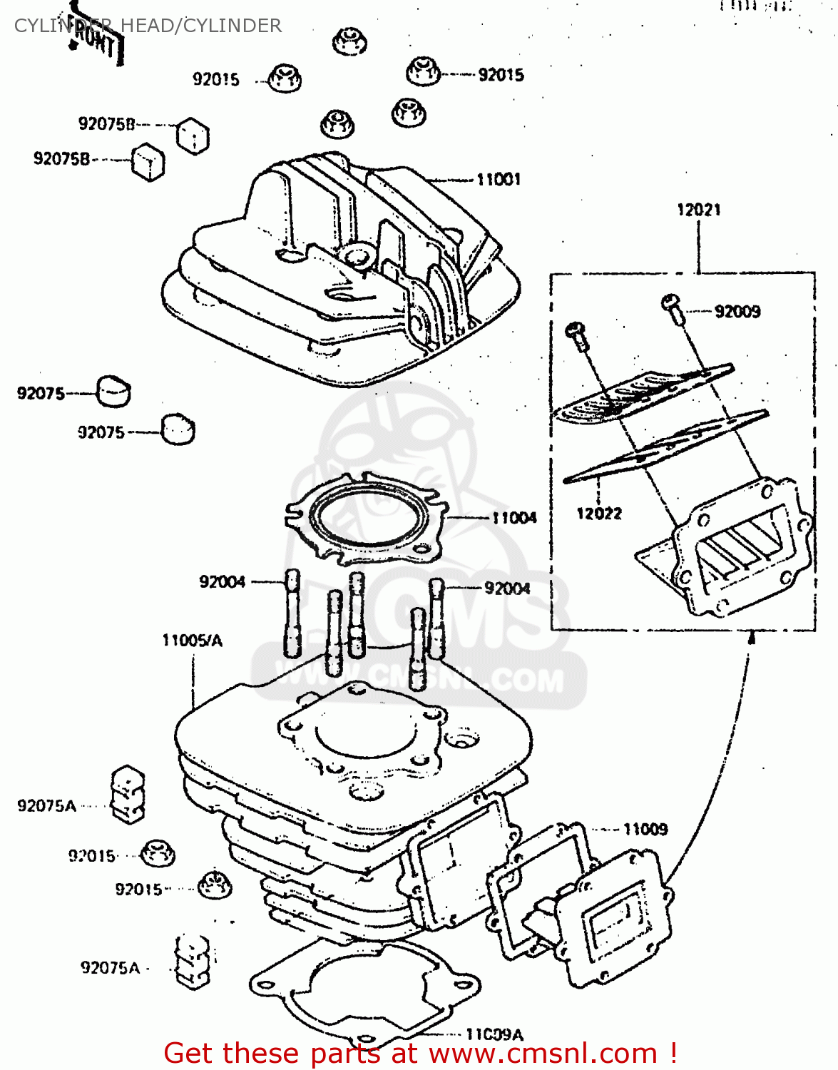 CYLINDER HEAD/CYLINDER KDX200-A1 1983 UNITED KINGDOM AL
