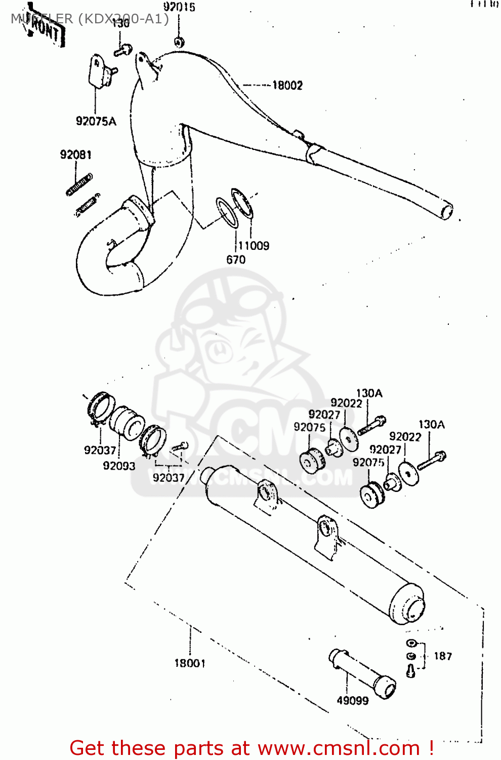 MUFFLER (KDX200-A1) KDX200-A1 1983 UNITED KINGDOM AL