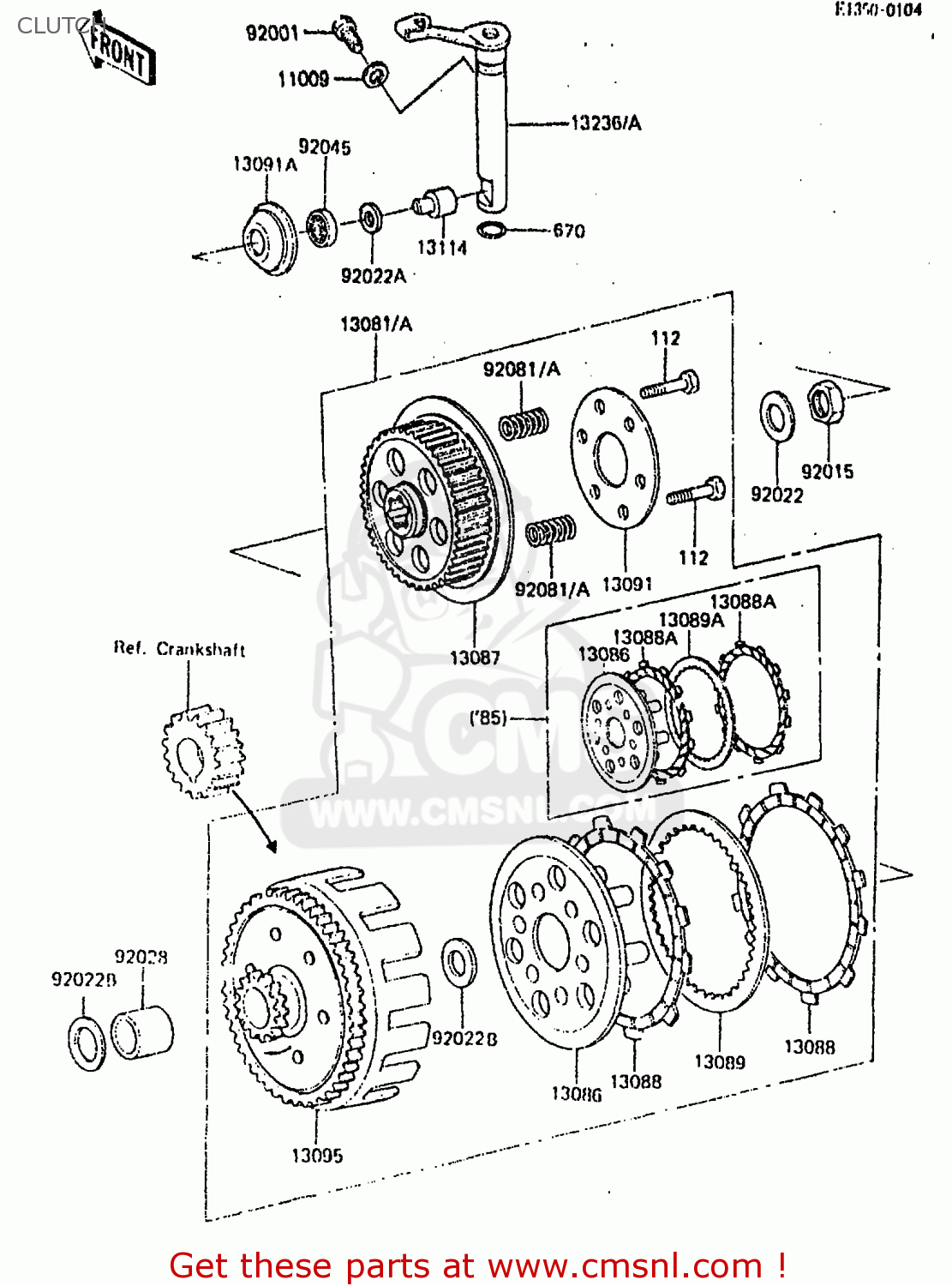 CLUTCH KDX200-A1 1983 UNITED KINGDOM AL