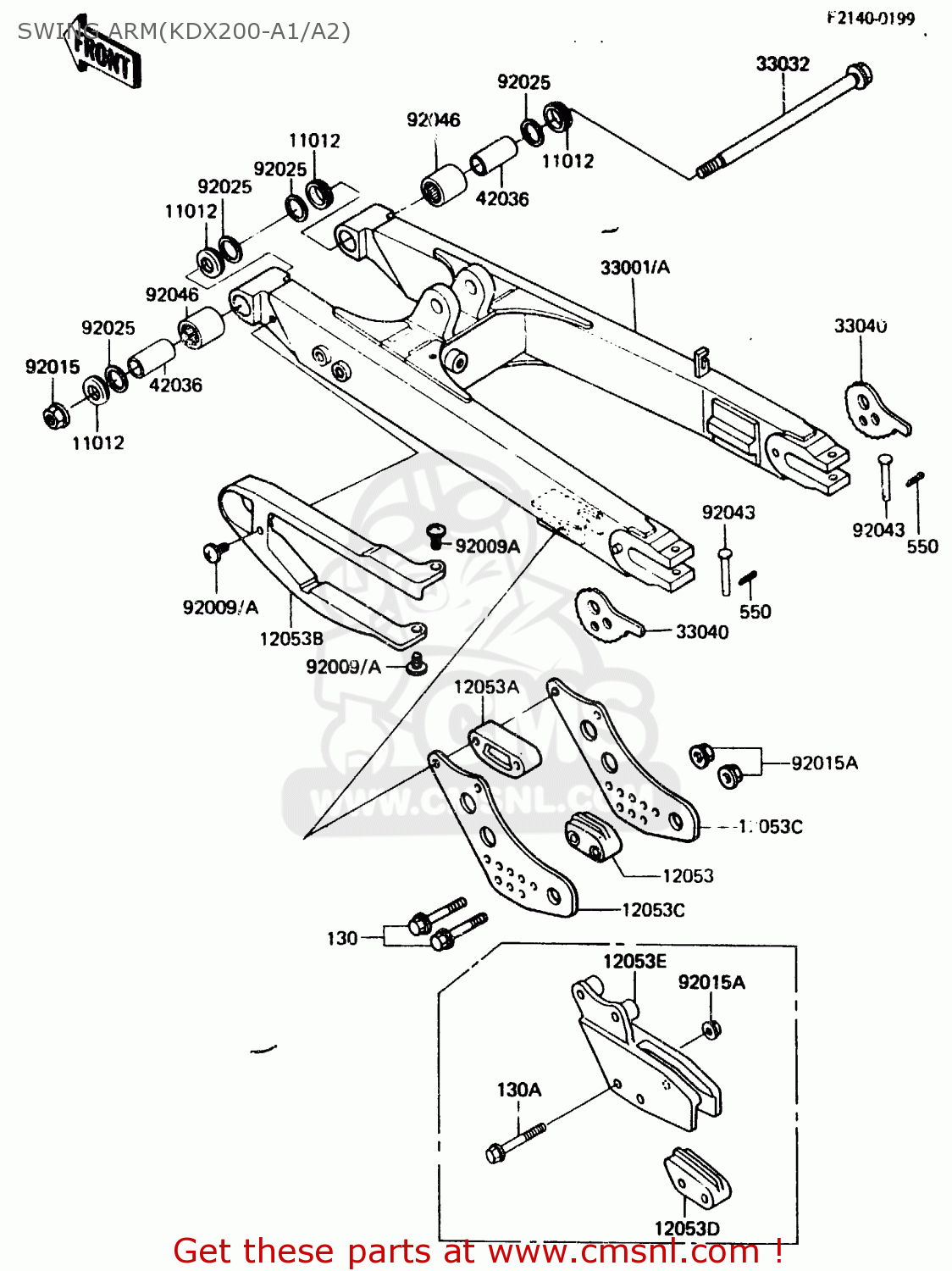 SWING ARM(KDX200-A1/A2) KDX200-A1 1983 UNITED KINGDOM AL