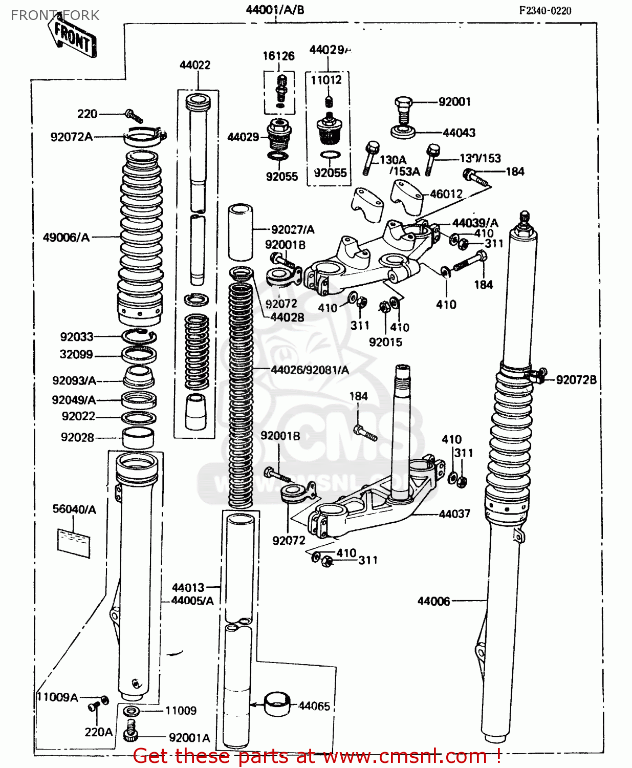 FRONT FORK KDX200-A1 1983 UNITED KINGDOM AL