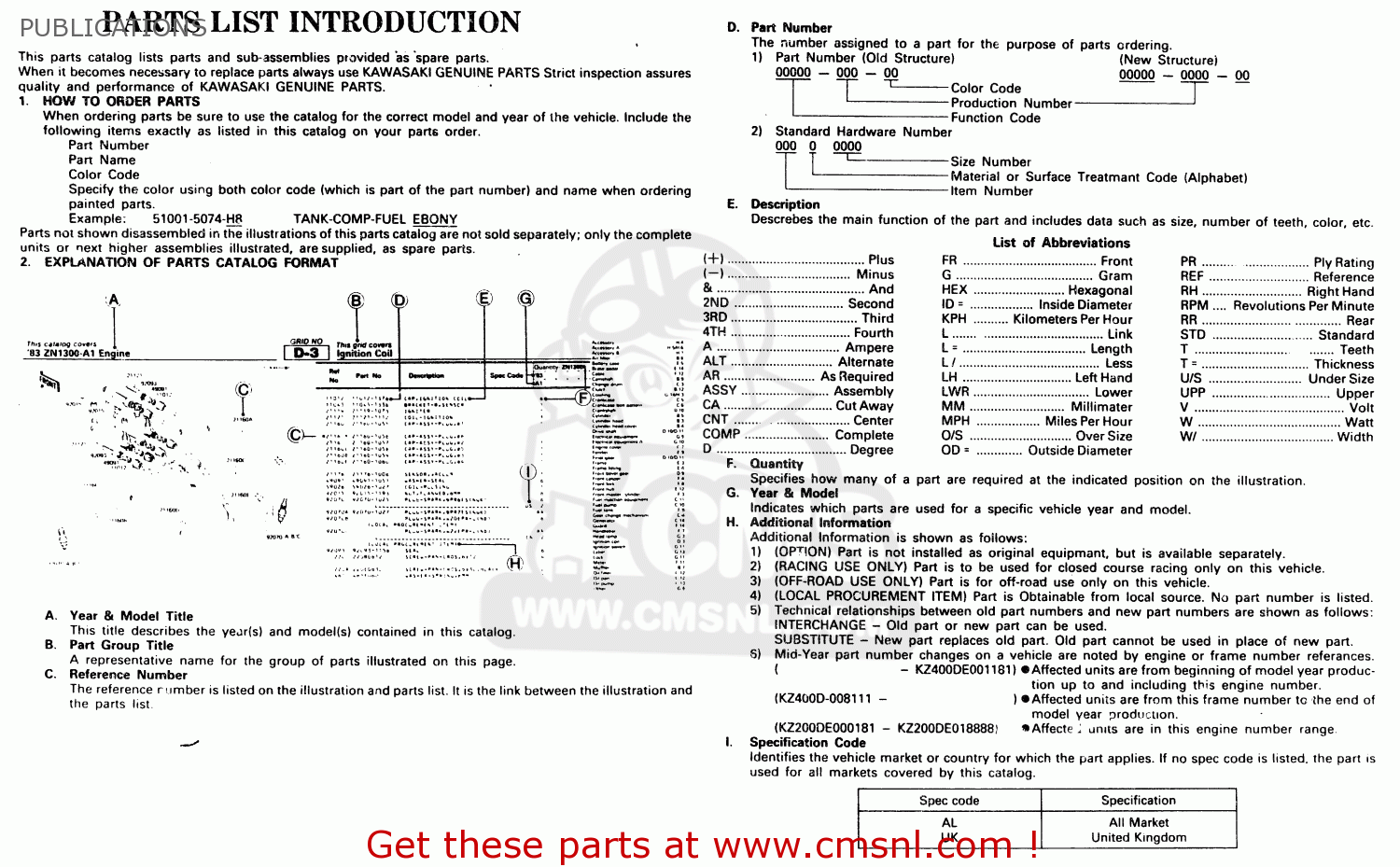 PUBLICATIONS KDX200-A1 1983 UNITED KINGDOM AL