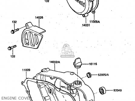 ENGINE COVER - KDX200-A1 1983 UNITED KINGDOM AL