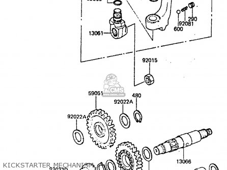 KICKSTARTER MECHANISM - KDX200-A1 1983 UNITED KINGDOM AL