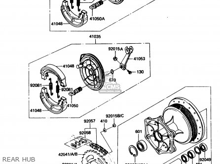 REAR HUB - KDX200-A1 1983 UNITED KINGDOM AL